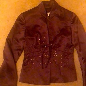 Brown detailed blazer jacket